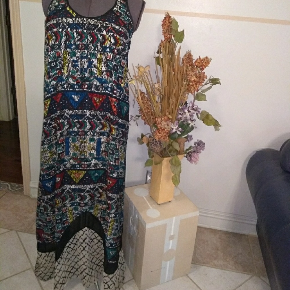 Silence + Noise Multi Color Maxi Dress